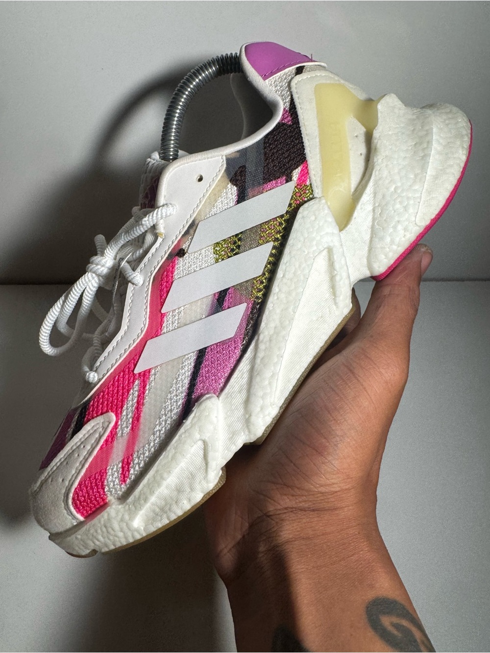 adidas Women’s White & Pink Boost-Style Athletic Sneakers